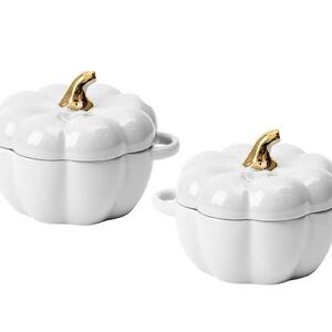 Pumpkin Bowl Set with Lid, 2 Ramekins 14oz